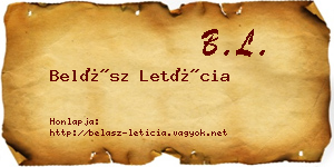 Belász Letícia névjegykártya